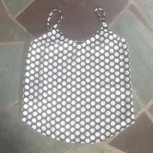 J. Crew Navy and White Polka Dot Top